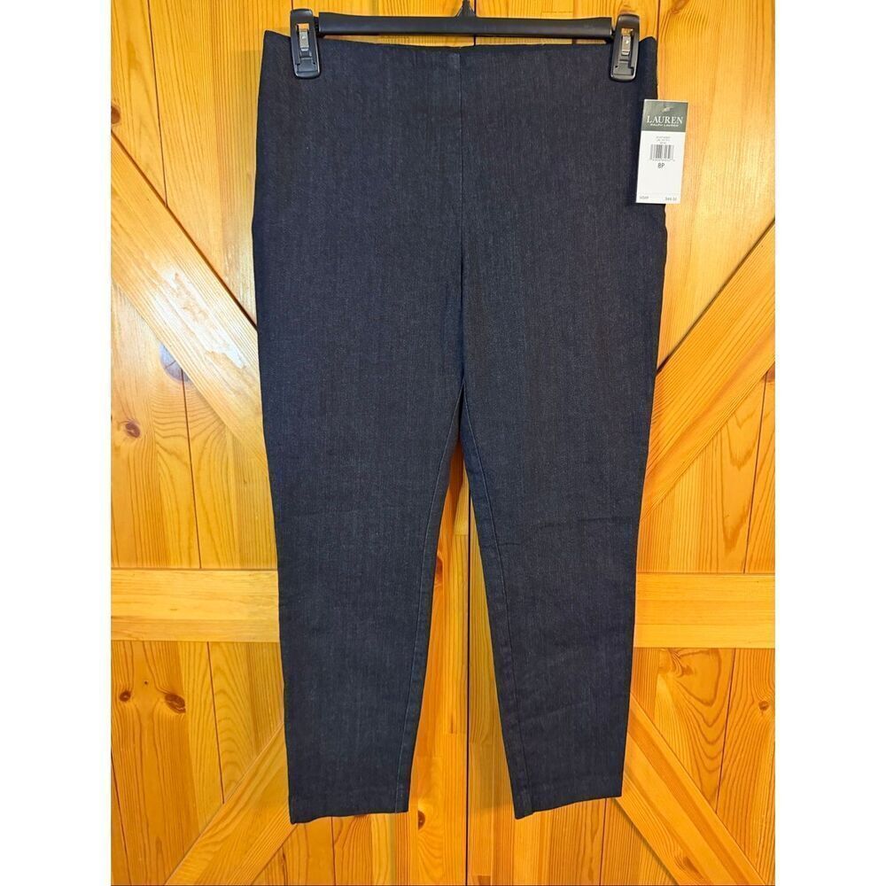 Lauren Ralph Lauren Women's Pullon Side Zip Indigo Denim Pants NWT Size 8P (6893